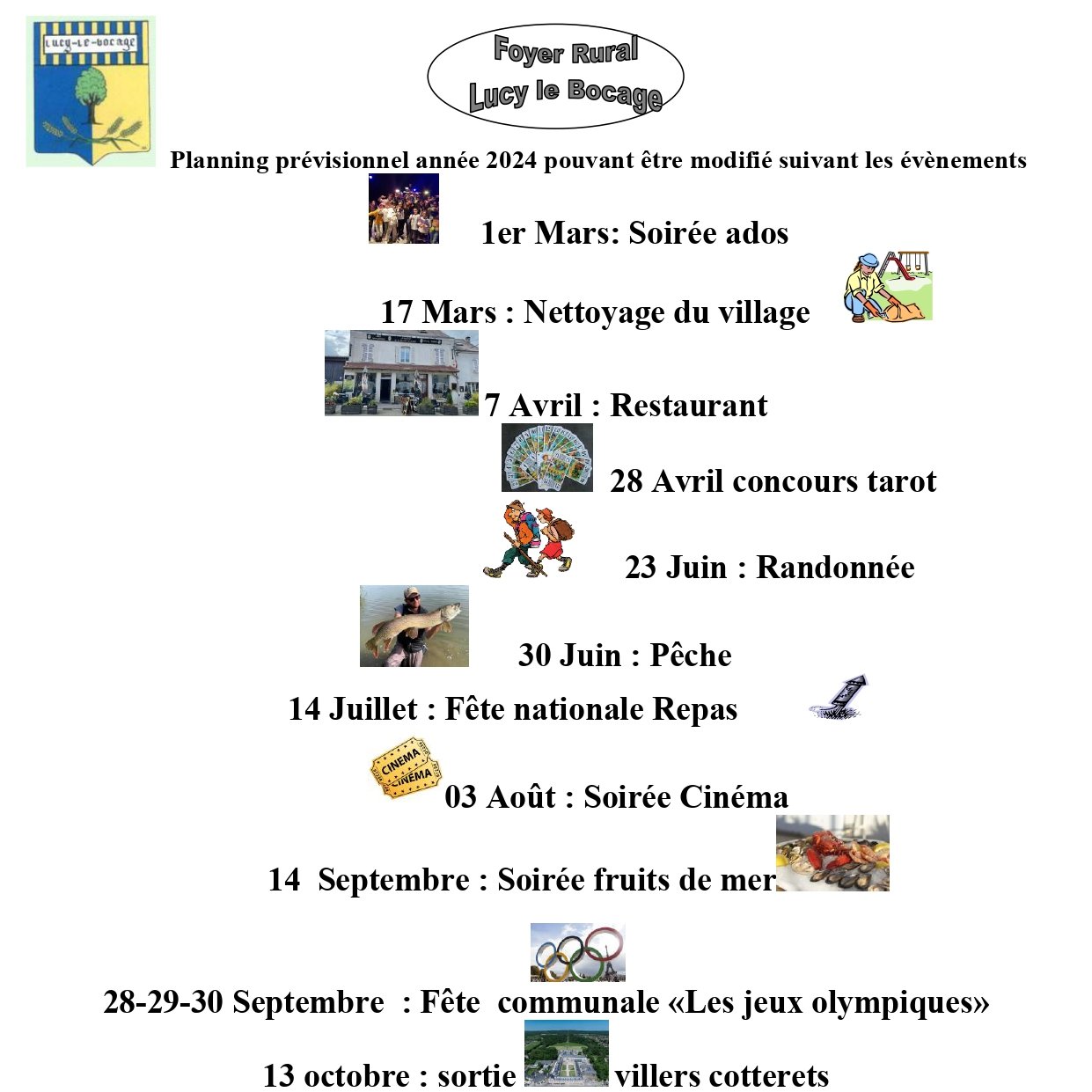 PROGRAMME 2024 - FOYER RURAL - LUCY LE BOCAGE PROGRAMME 2024 - FOYER RURAL - LUCY LE BOCAGE